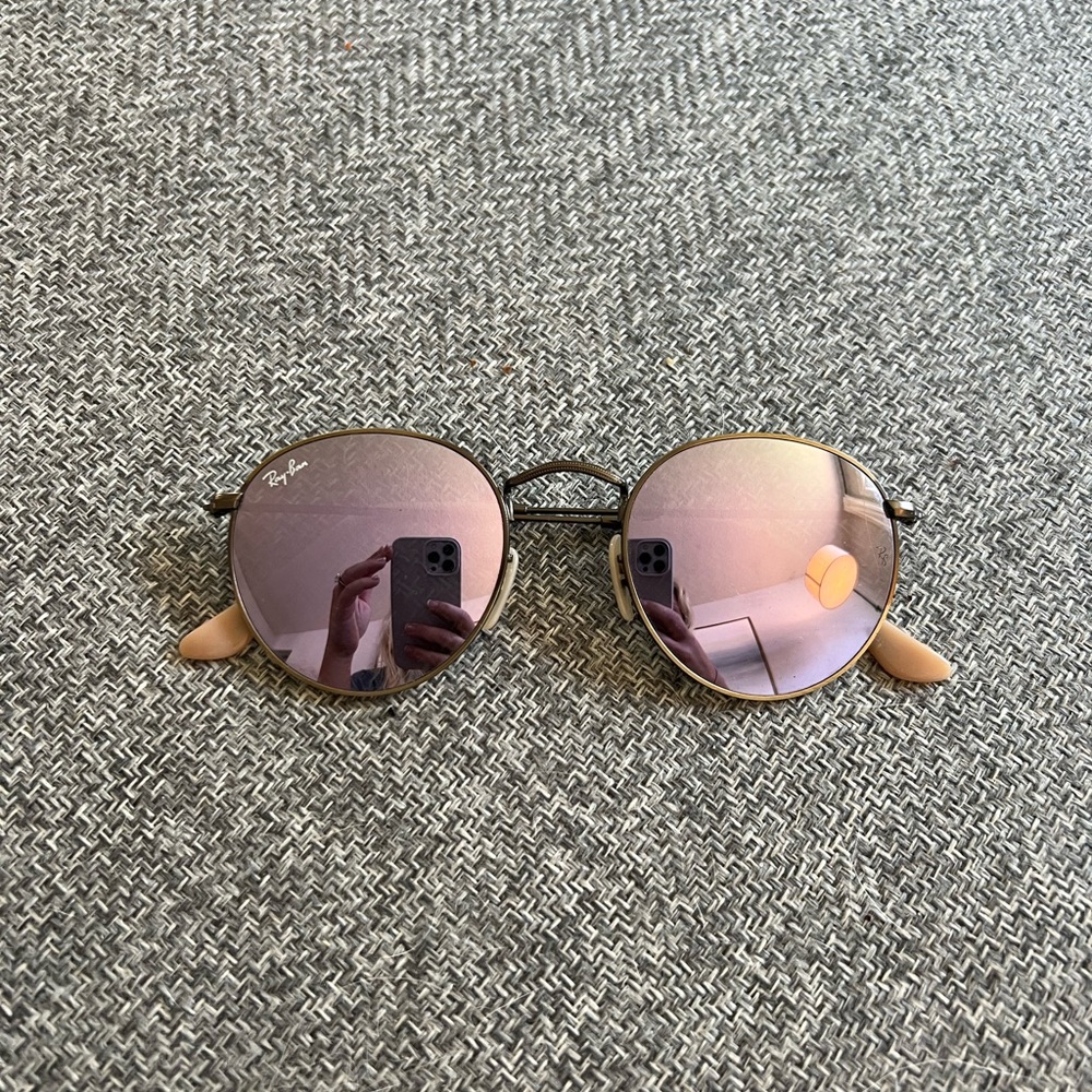 Ray ban lilac mirror round flat lenses